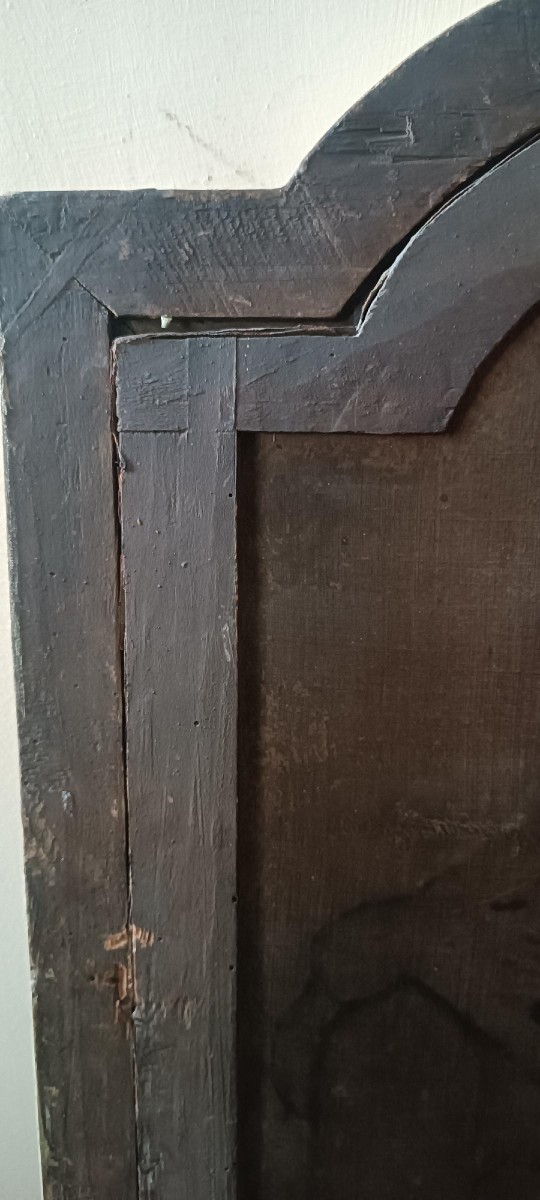 Antico dipinto olio su tela "Maria Vergine con bambino"-photo-7