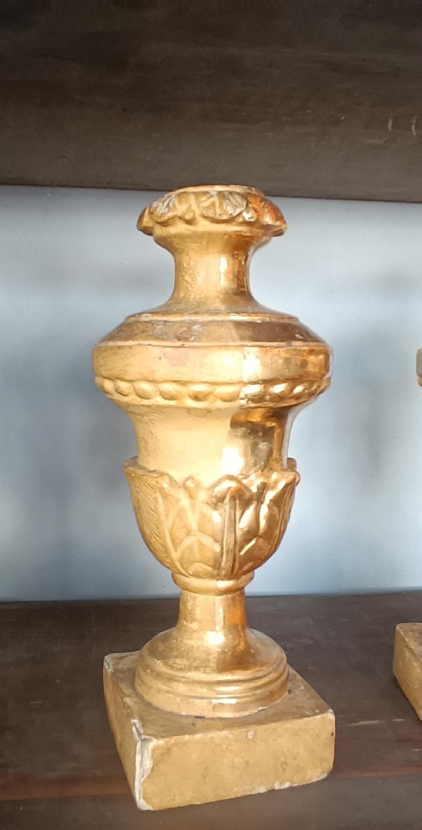 Antica coppia di candelieri portapalme Toscana Primi 800 luigi xvi-photo-1