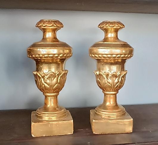 Antica coppia di candelieri portapalme Toscana Primi 800 luigi xvi