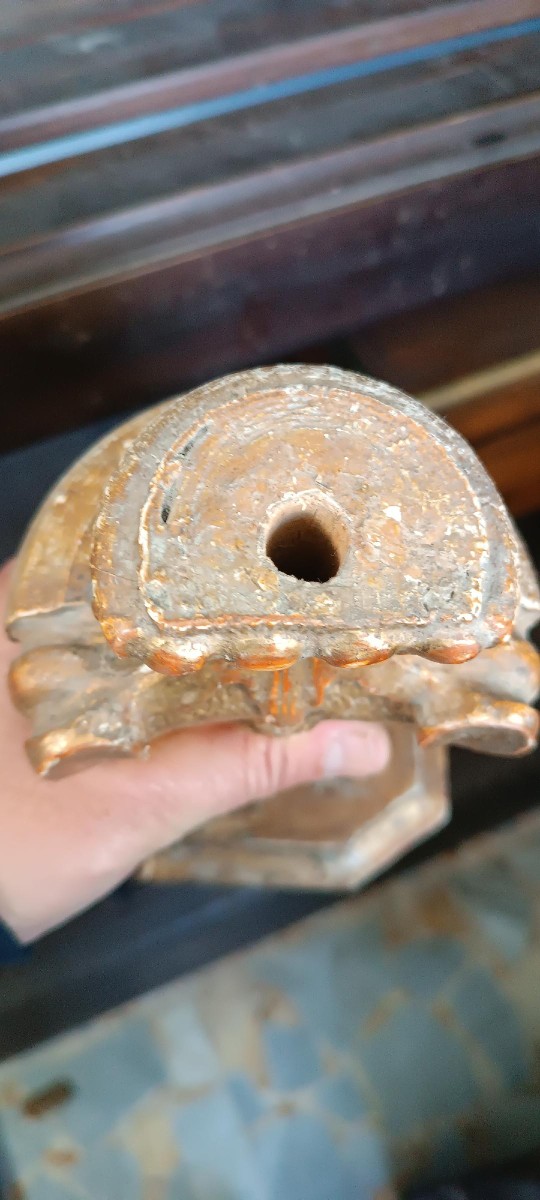  Antica coppia di portapalme in stile Luigi XIV,-photo-2