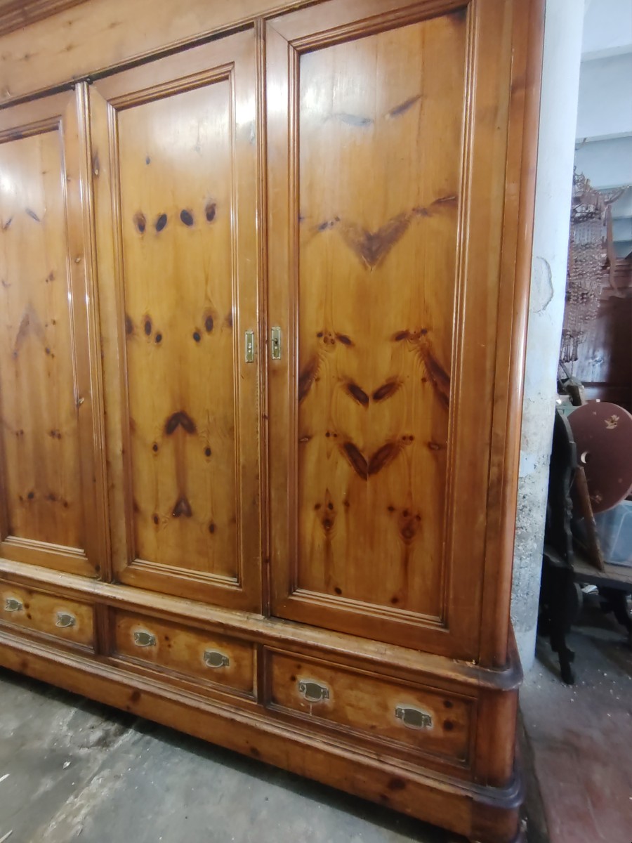 Grande armadio toscano in larice , XIX  secolo-photo-3