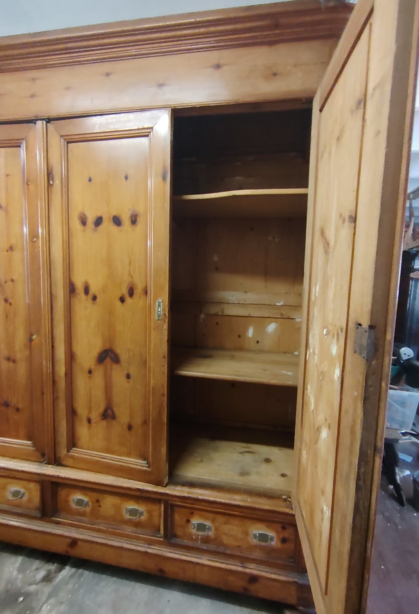Grande armadio toscano in larice , XIX  secolo-photo-3