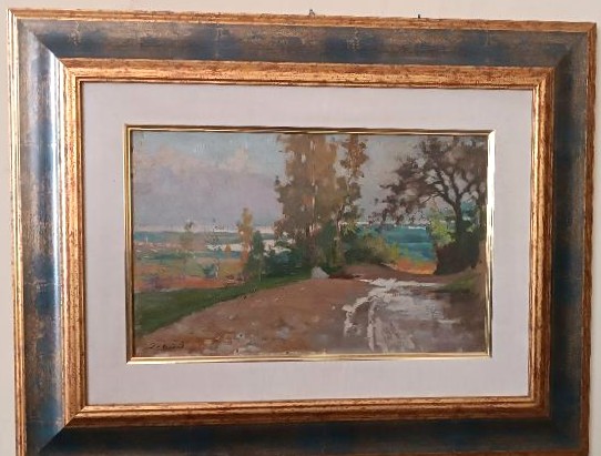 Dipinto ad olio su cartone, datato, non firmato, fine XIX secolo, scuola italiana.-photo-2