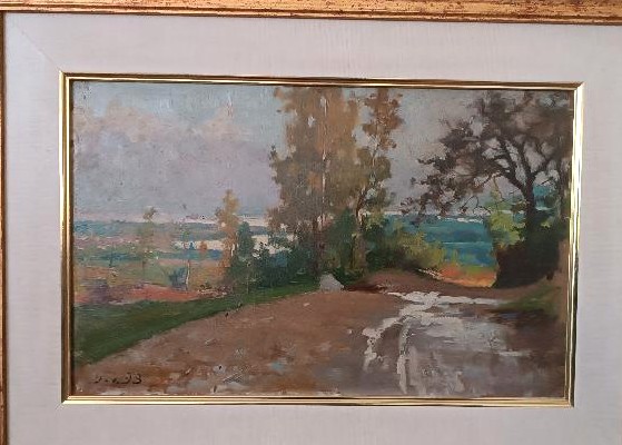 Dipinto ad olio su cartone, datato, non firmato, fine XIX secolo, scuola italiana.-photo-3