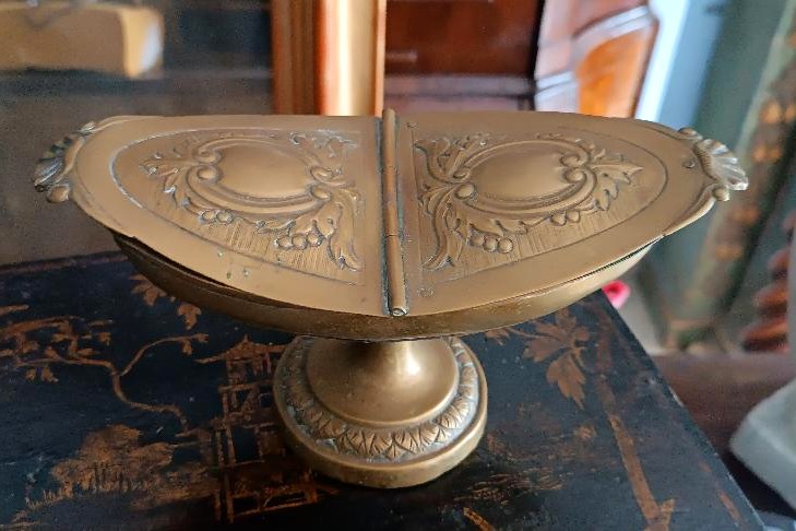 Navicella Portaincenso rame Sbalzato XIX secolo Italia-photo-2