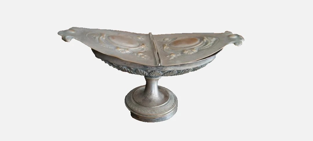 Navicella Portaincenso rame argentato Sbalzato XIXNavicella porta secolo Italia-photo-2