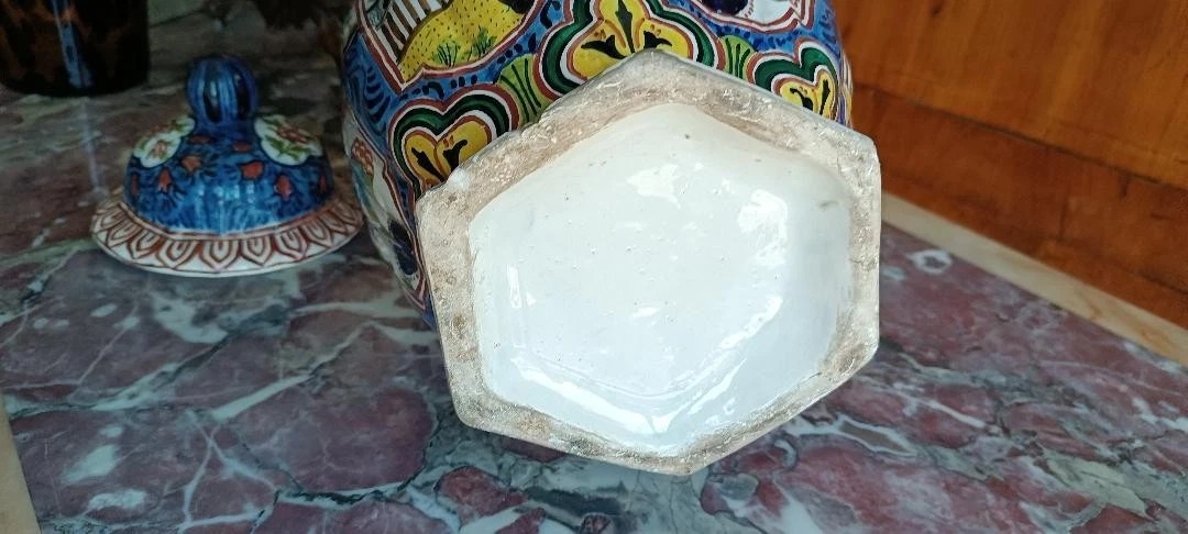 ANTICO VASO CERAMICA TERRAGLIA EUROPA XIX SECOLO-photo-3