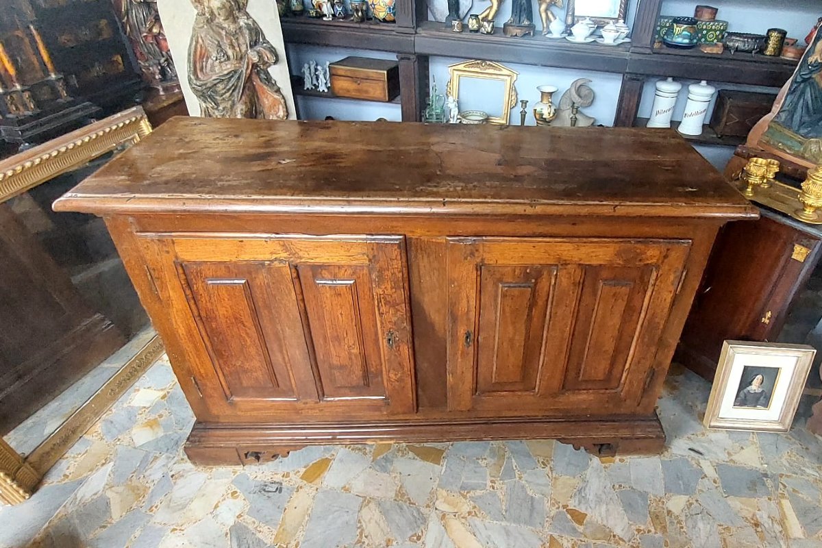Grande credenza antica in noce italia settentrionale XVII secolo-photo-4
