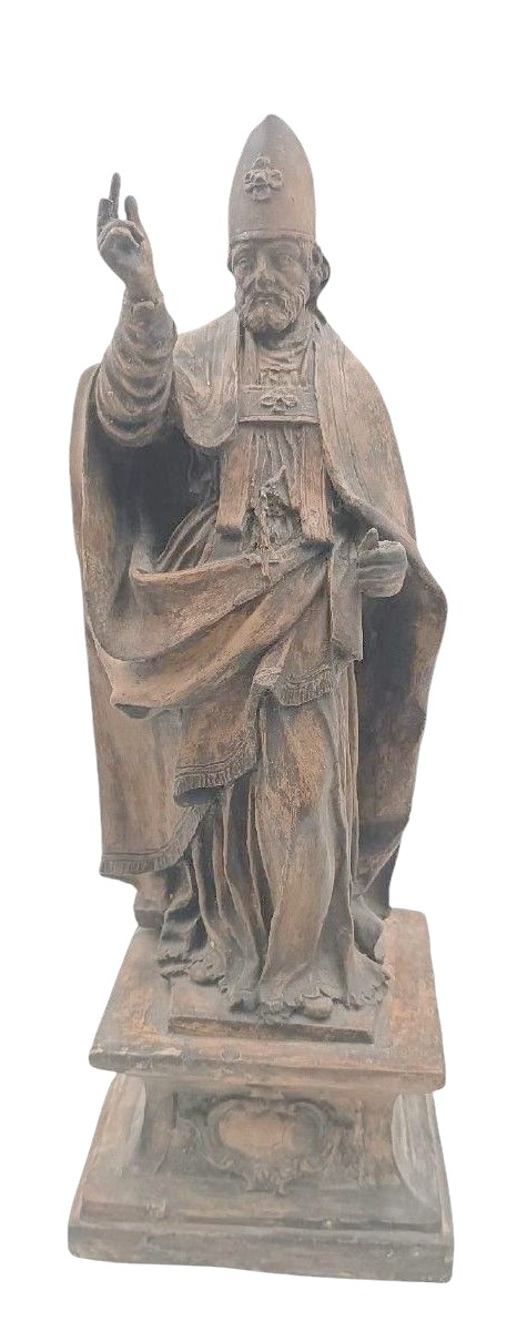 scultura in terracotta XVIII secolo-San Petronio scuola emiliana (ITALIA) h.42 cm
