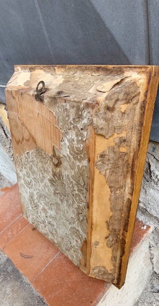  Teca  devozionale Madonna del Rosario XIX SECOLO 40x33 cm-photo-4