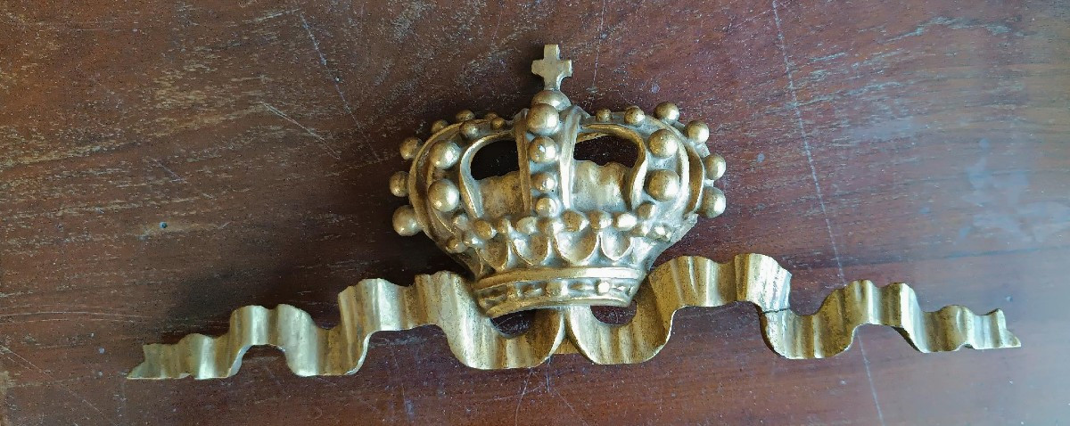 Antico fregio dorato in legno ,toscana XVIII secolo-photo-2