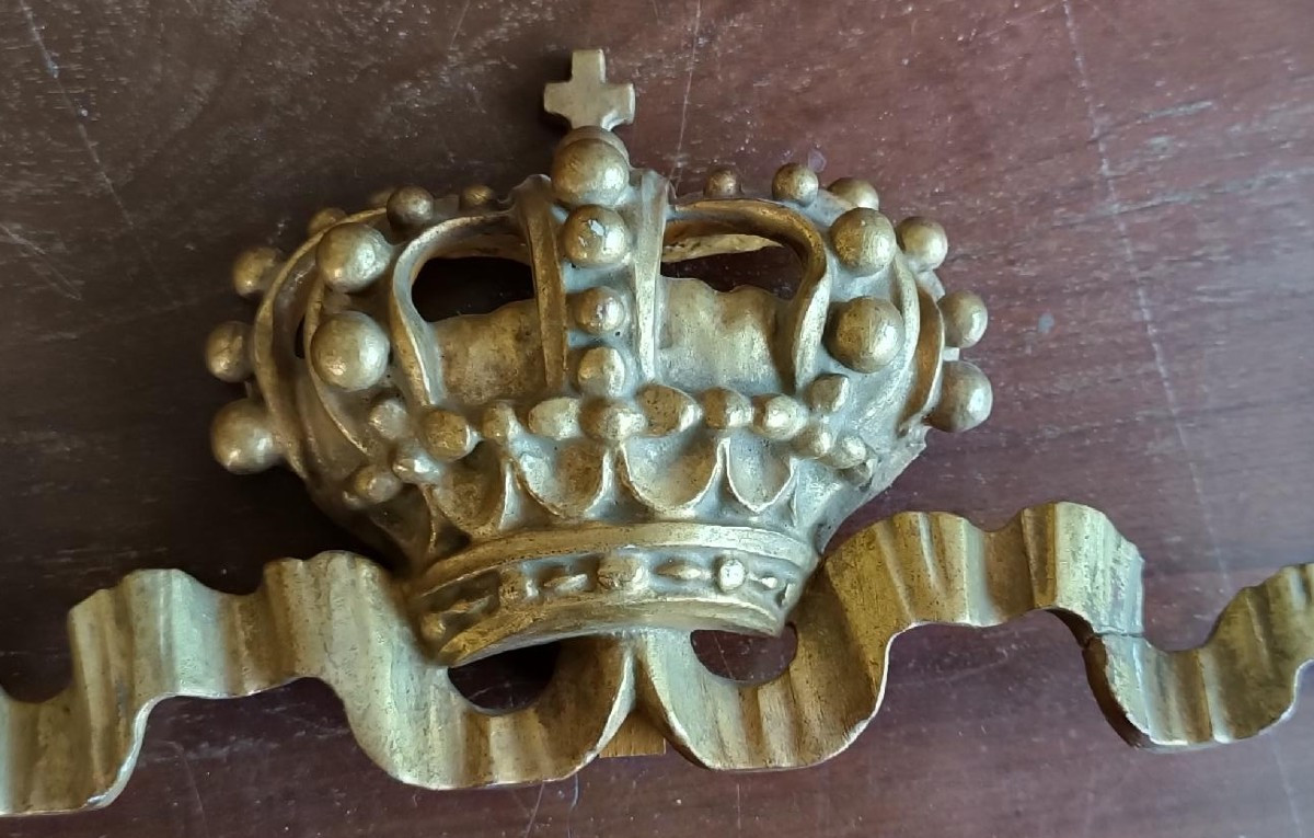 Antico fregio dorato in legno ,toscana XVIII secolo-photo-3