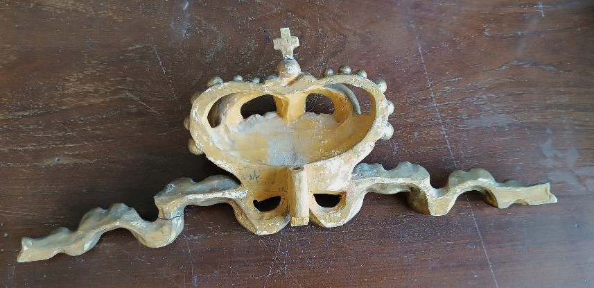 Antico fregio dorato in legno ,toscana XVIII secolo-photo-1