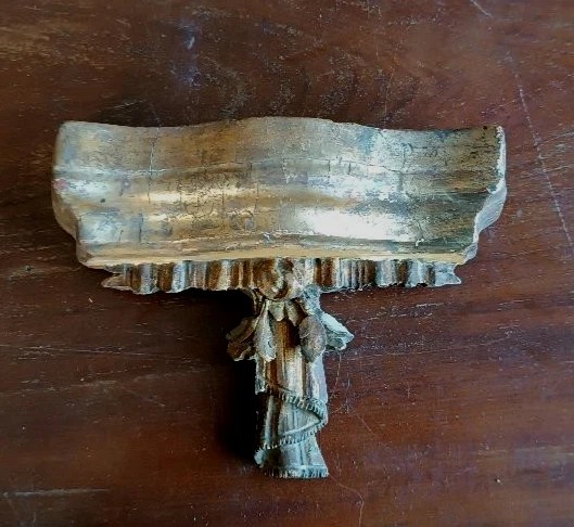 Antico fregio dorato in legno mensolina mensola-photo-2