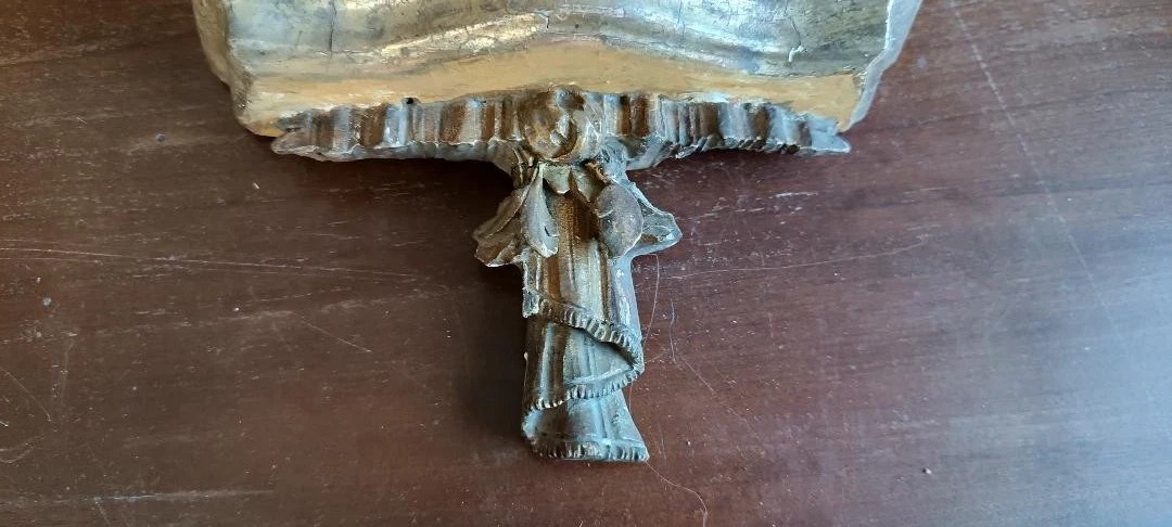 Antico fregio dorato in legno mensolina mensola-photo-2