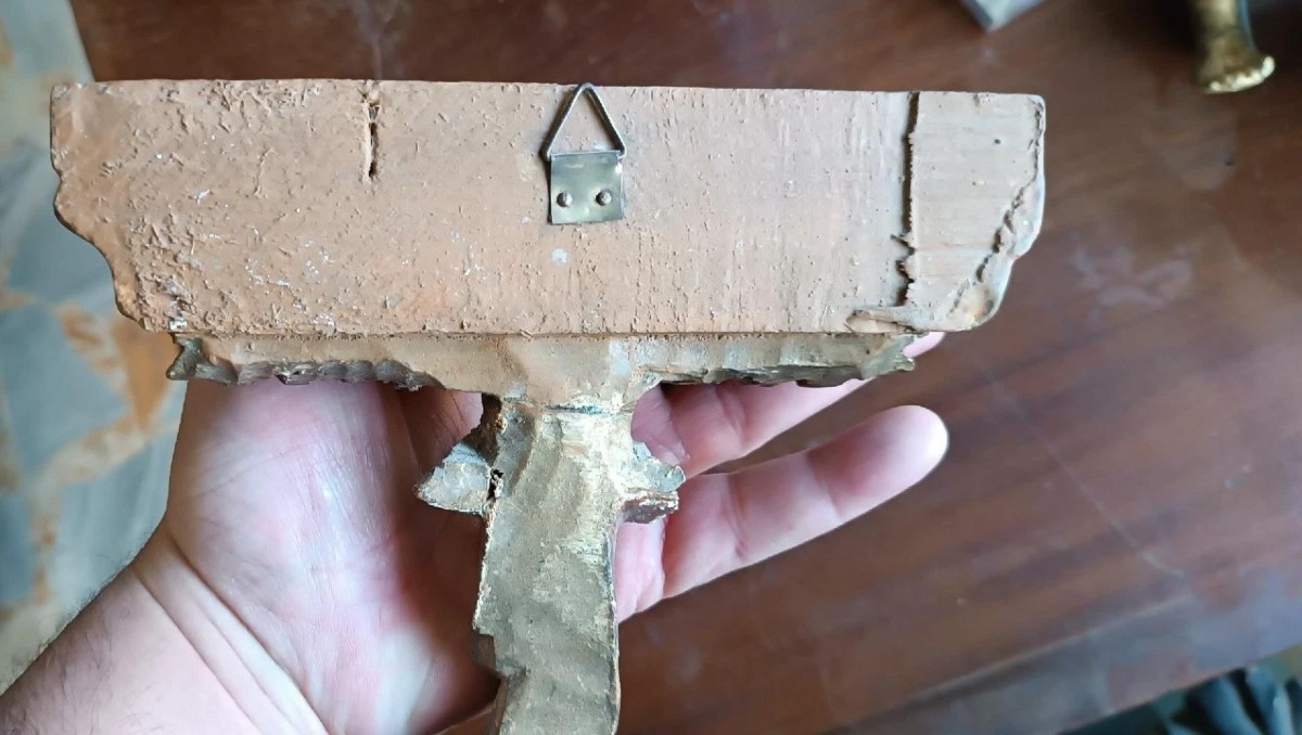 Antico fregio dorato in legno mensolina mensola-photo-4