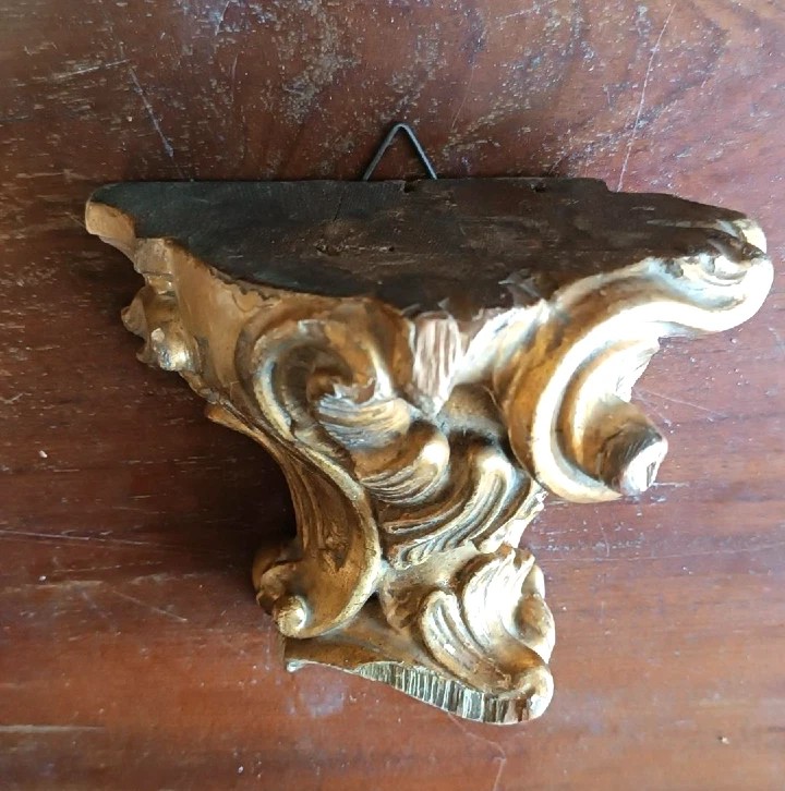 Antico fregio dorato in legno mensolina mensola-photo-2