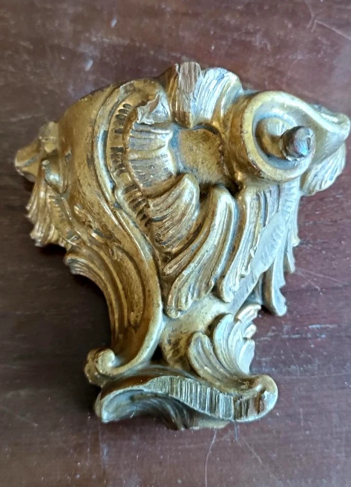 Antico fregio dorato in legno mensolina mensola-photo-3