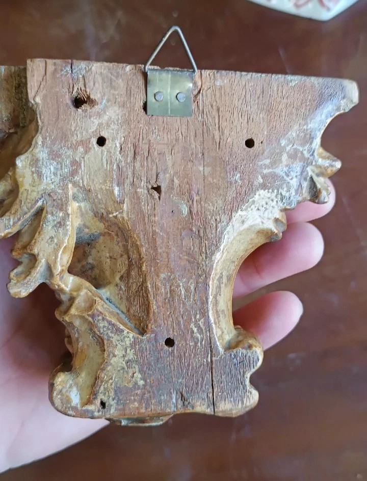 Antico fregio dorato in legno mensolina mensola-photo-2