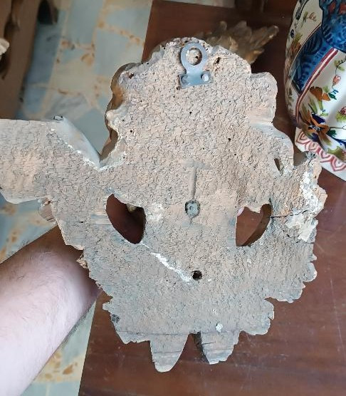 Antica grande testa cherubino ,barocco XVII secolo italia-photo-6