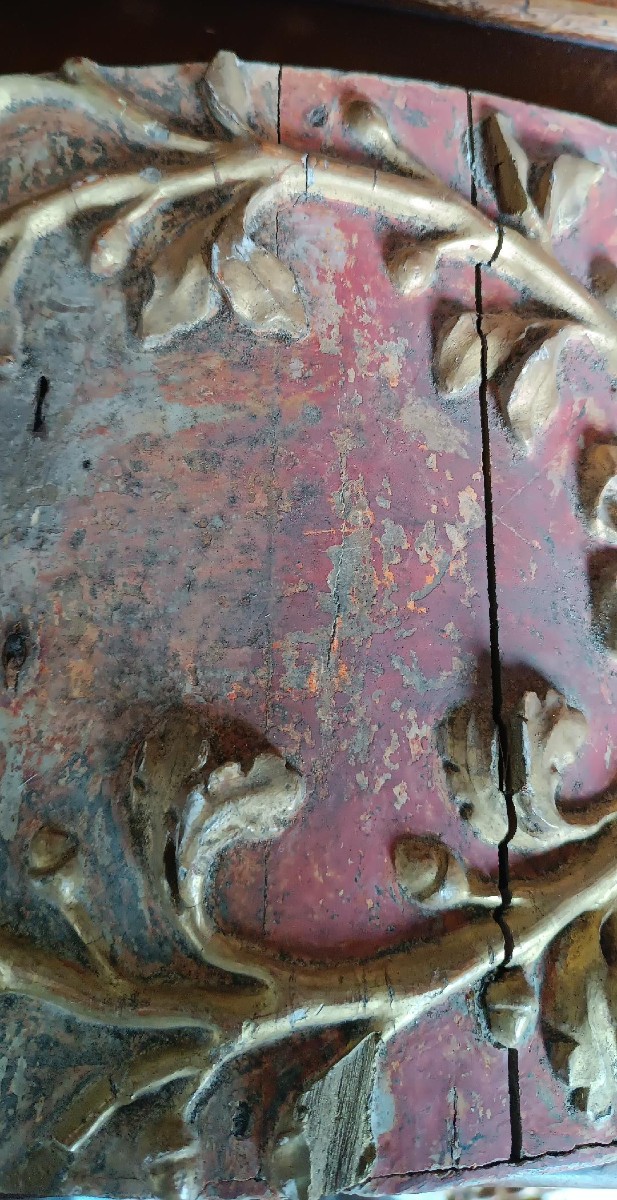 Antica porta da tabernacolo in legno laccato e dorato-photo-1