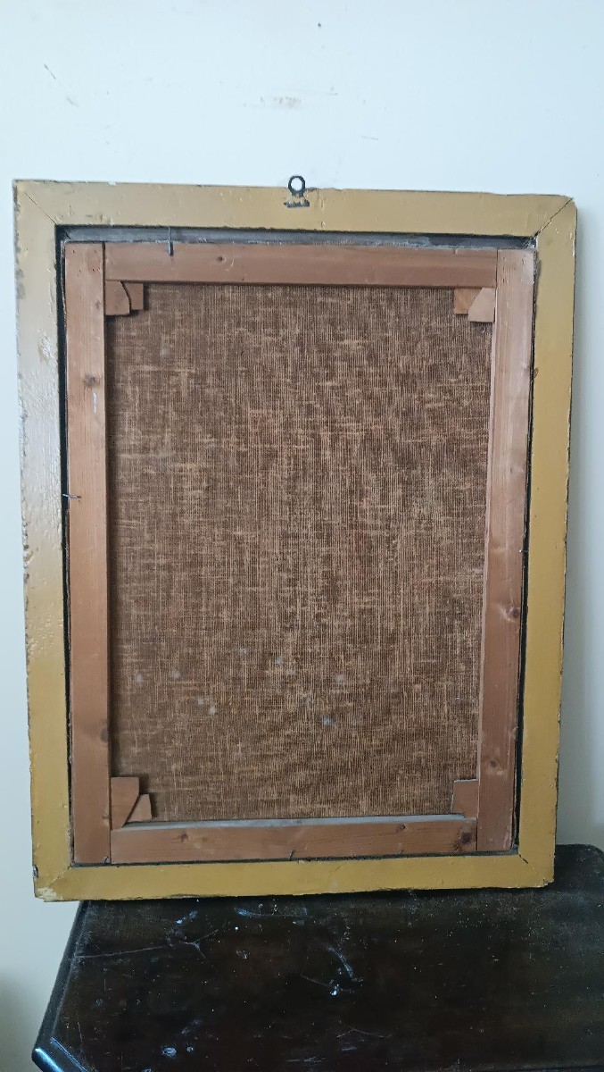 Dipinto olio su tela antico scuola italiana XVIII secolo -Visitazione-photo-2