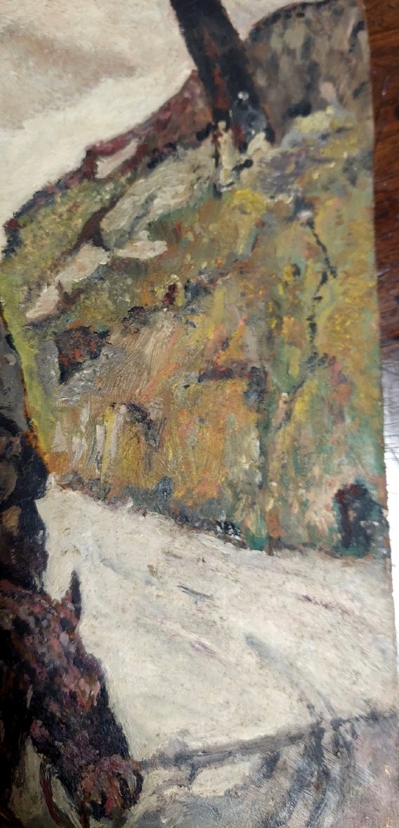 Antico Dipinto Olio  Uomo A Cavallo Pittura Post macchiaiola-photo-4