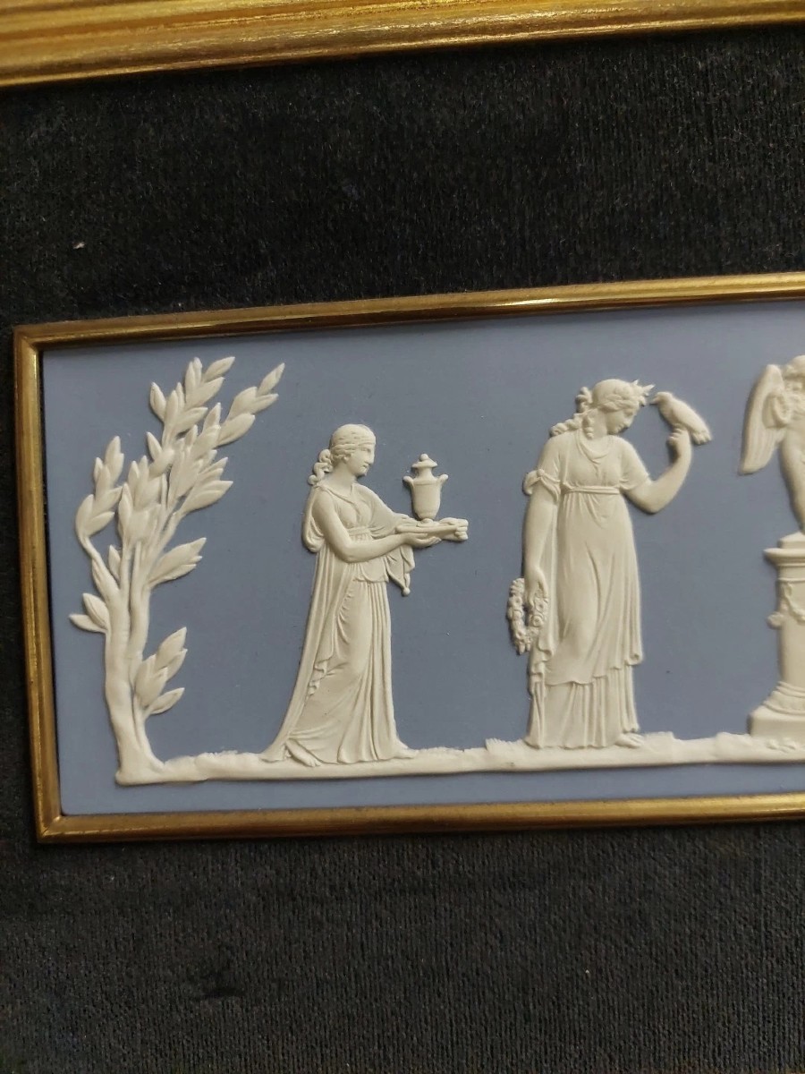 Grande placca   Wedgwood England  Incorniciata con bordo dorato., misura 33x18 cm  , placca 22 -photo-2