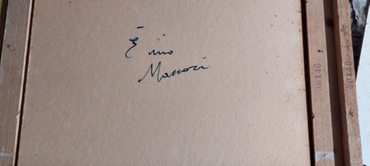 MINO MACCARI OLIO CARTONE PRESSATO 30X40 TRE FIGURE FEMMINILI-photo-5