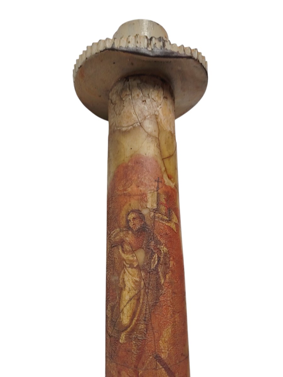 Antico grande cero pasquale dipinto,di provenienza Toscana datato 1825-photo-4