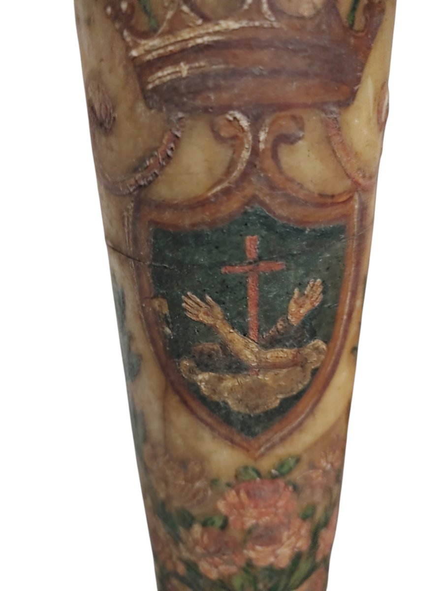 Antico grande cero pasquale dipinto,di provenienza Toscana datato 1825-photo-4