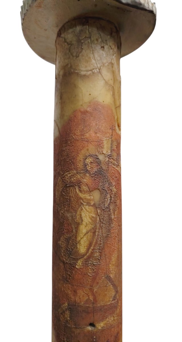 Antico grande cero pasquale dipinto,di provenienza Toscana datato 1825-photo-7