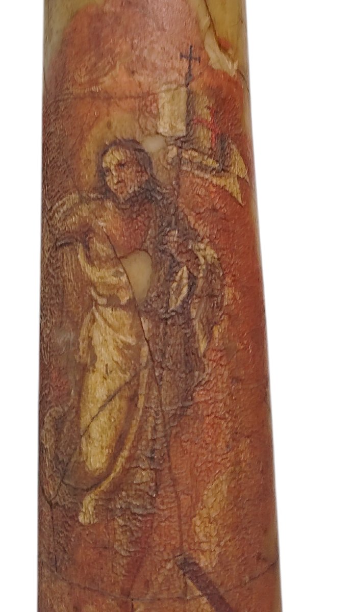 Antico grande cero pasquale dipinto,di provenienza Toscana datato 1825-photo-8