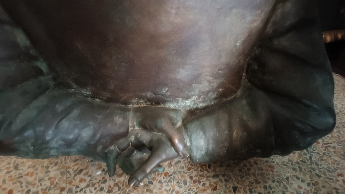 Grande scultura bronzo primi 900 fonderia marinelli firenze firmato -photo-2