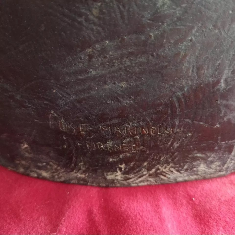 Grande scultura bronzo primi 900 fonderia marinelli firenze firmato -photo-5