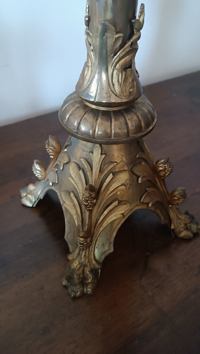 Grande candeliere bronzo 15 luci metà 800-photo-3