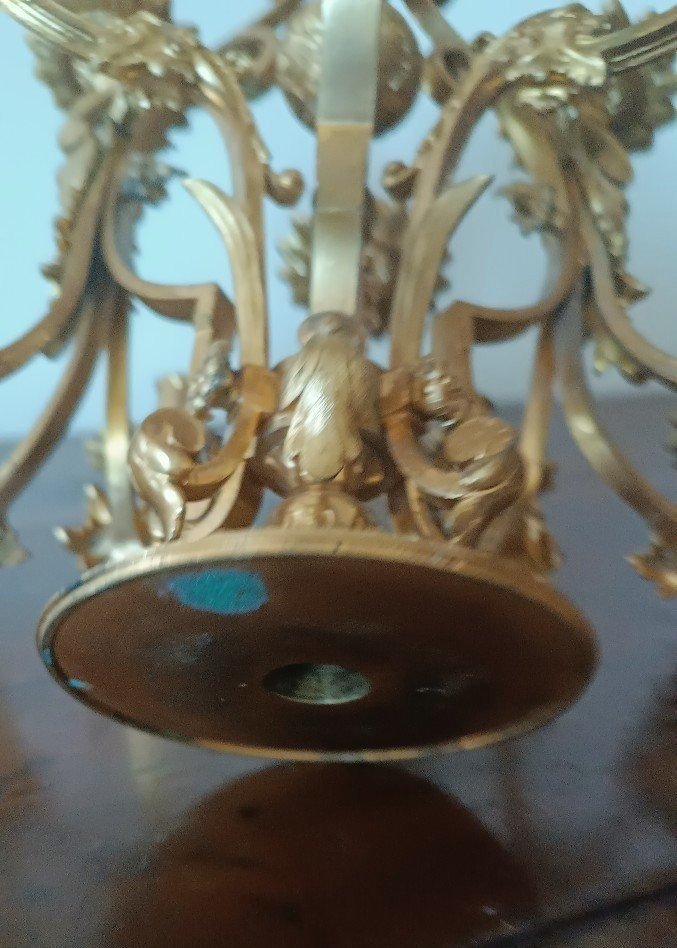 Grande candeliere bronzo 15 luci metà 800-photo-5