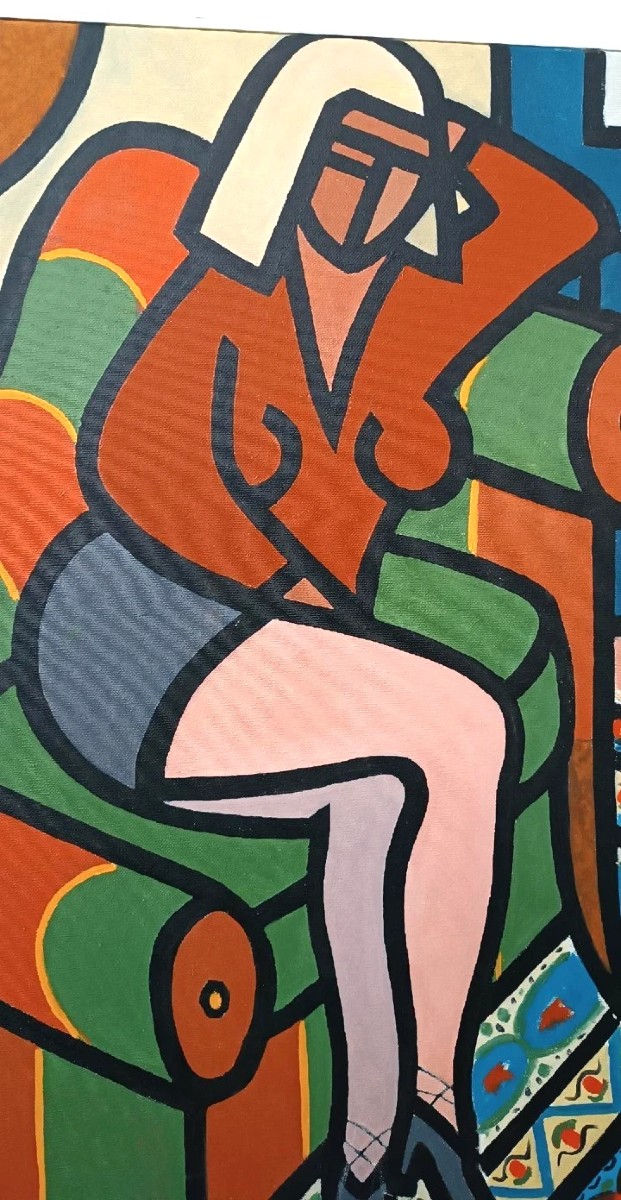 dipinto olio su tela Franco Prayer ( 1924 ) tela 80x60-photo-1