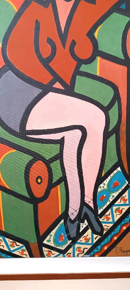 dipinto olio su tela Franco Prayer ( 1924 ) tela 80x60-photo-2