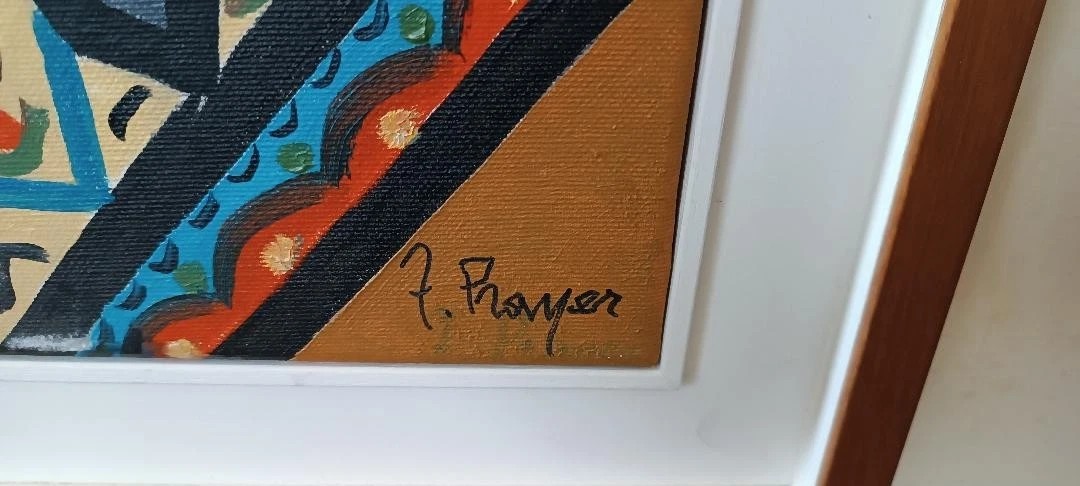 dipinto olio su tela Franco Prayer ( 1924 ) tela 80x60-photo-3