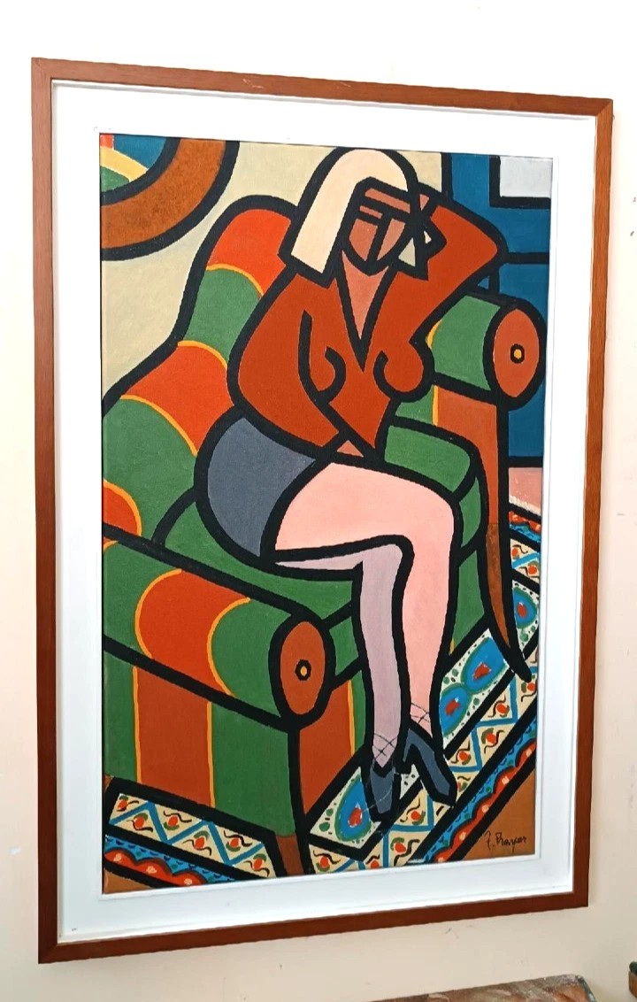 dipinto olio su tela Franco Prayer ( 1924 ) tela 80x60