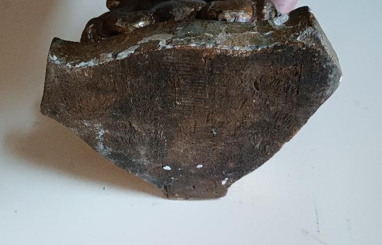 Antico candeliere in legno barocco-photo-2