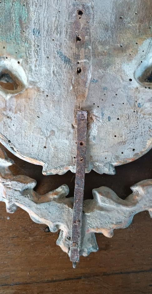 Antico stemma araldico in legno laccato e dorato fine XVII inizi XVIII secolo-photo-4