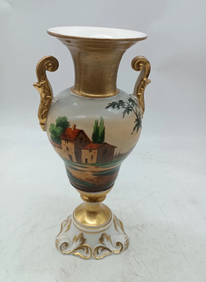 Vaso porcellana Luigi Filippo meta' XIX secolo Vecchia Parigi-photo-2