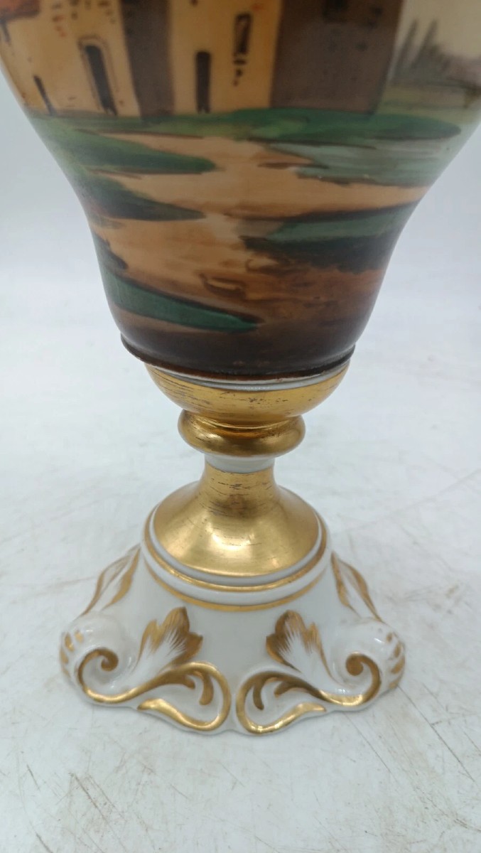 Vaso porcellana Luigi Filippo meta' XIX secolo Vecchia Parigi-photo-4