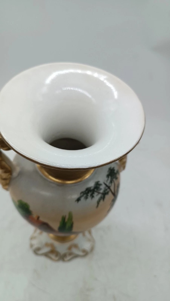 Vaso porcellana Luigi Filippo meta' XIX secolo Vecchia Parigi-photo-2