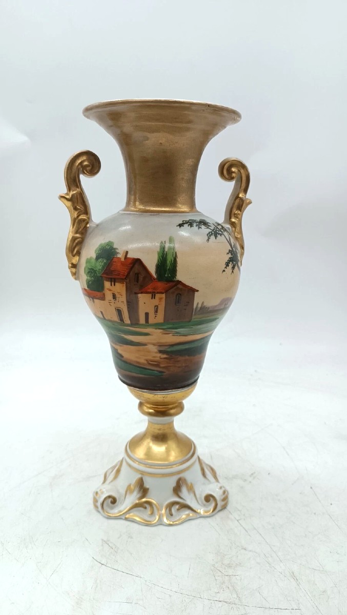 Vaso porcellana Luigi Filippo meta' XIX secolo Vecchia Parigi