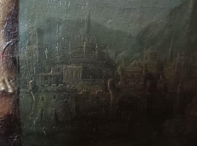 Antico olio su tela "crocifissione" scuola italiana XVIII secolo-photo-4