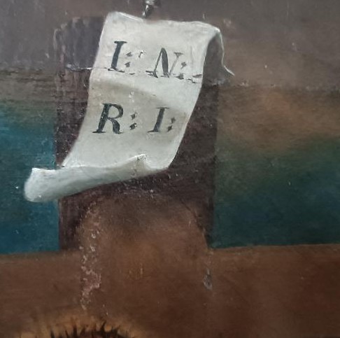 Antico olio su tela "crocifissione" scuola italiana XVIII secolo-photo-5