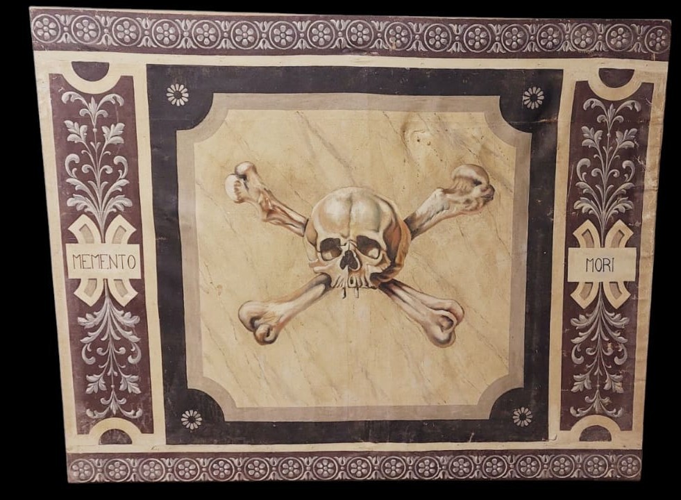 Memento Mori grande dipinto a tempera su tela XVIII